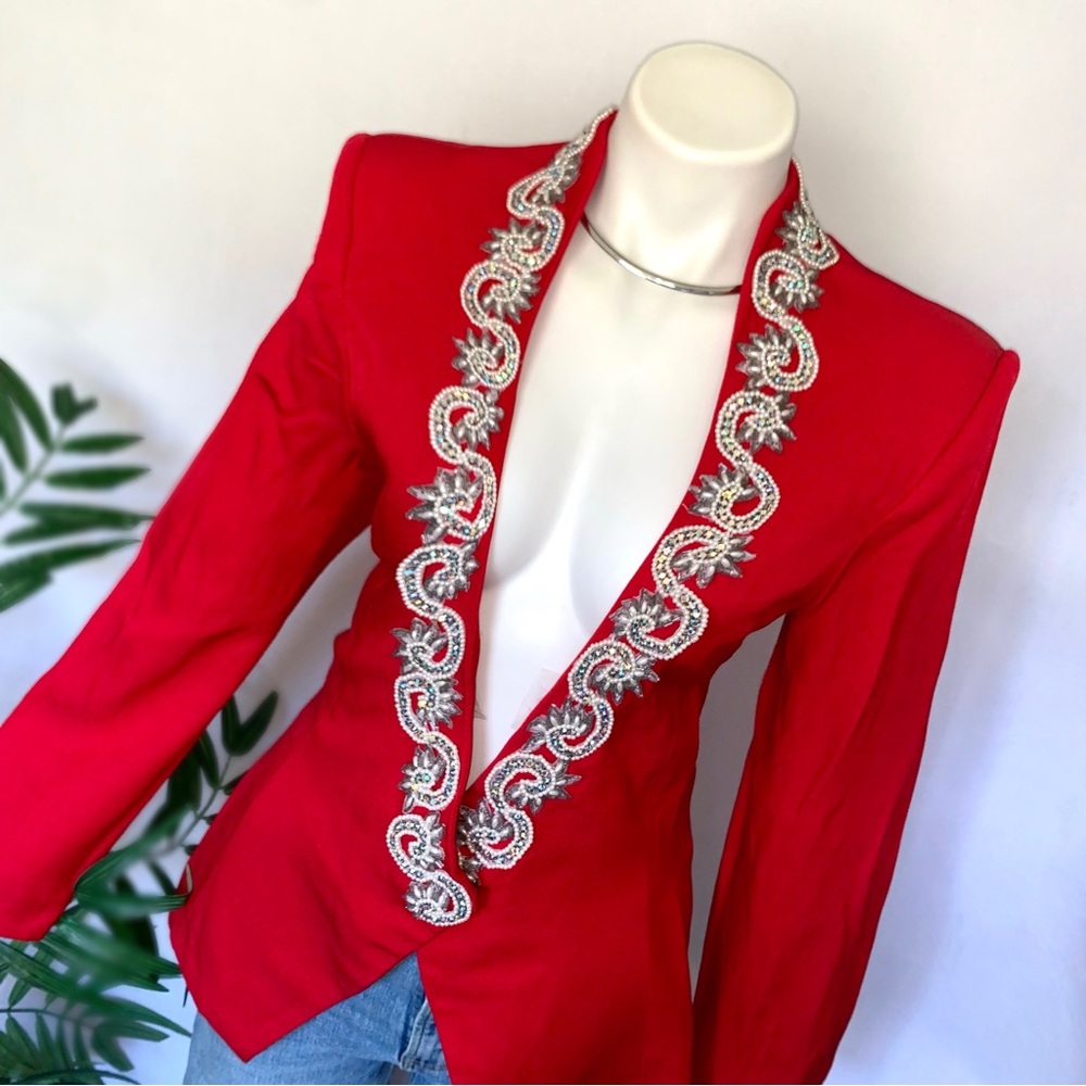 v i n t a g e :: Gorgeous Casadei Embellished Jewel Fitted Blazer - Picture 3 of 15